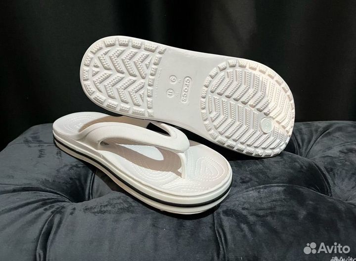 Кроксы Crocs flip сланцы шлепанцы белые