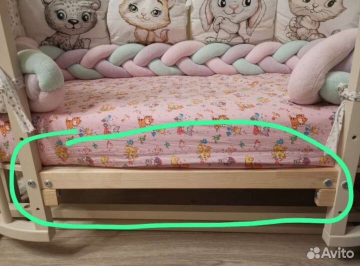 Детская кроватка с маятником круглая трансформер