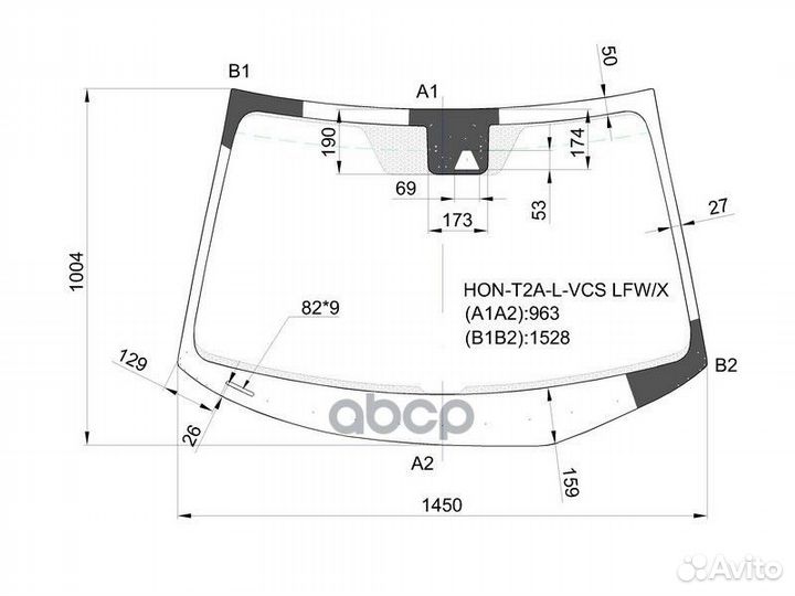 Стекло лобовое с камерой honda accord 4D SED 13