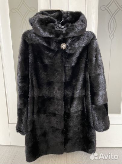 Шуба норковая с капюшоном 44 46