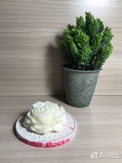 Подарочная ароматическая эко свеча пион