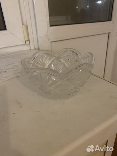 Чехословацкая Хрустальная ваза для конфет богемия