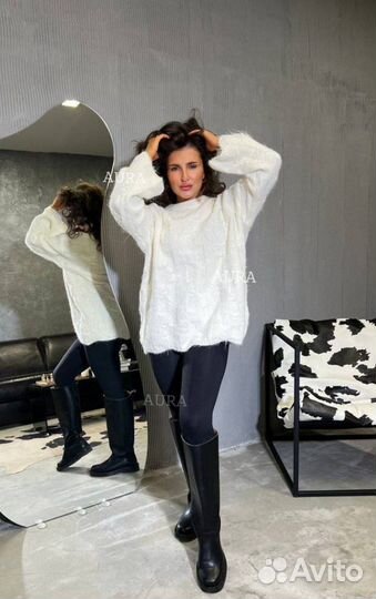 Свитер удлиненный женский оверсайз