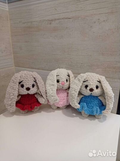 Вязаные зайки, вязаная игрушка