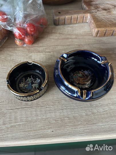 2 пепельницы с позолотой Греция Афины