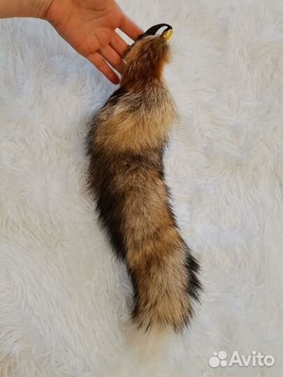 Новый натуральный хвост песца на карабине