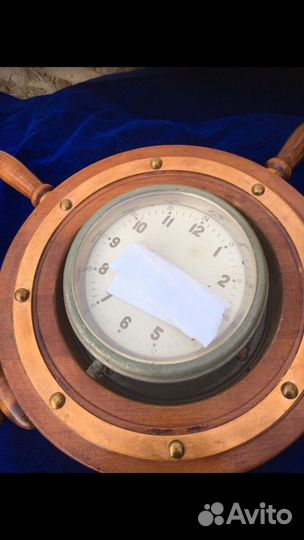Корабельные часы подложка штурвал