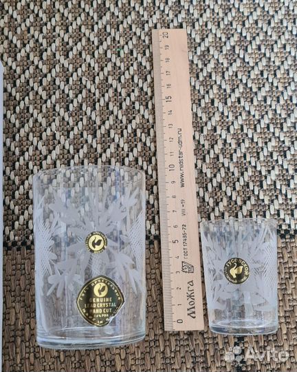 Хрустальный новый набор, графин, стаканы 19 предм
