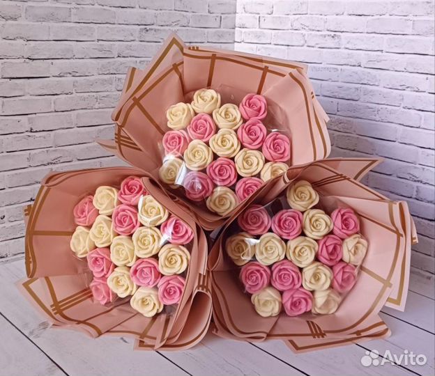 Букет роз,съедобные цветы,шоколадные розы