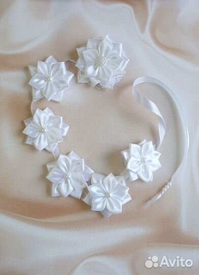 Лента в косу, бантики для косы, школа