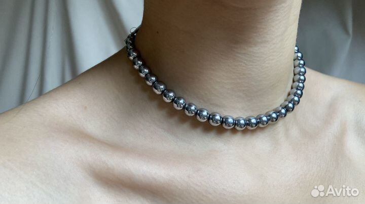Чокер металл бусы металлические