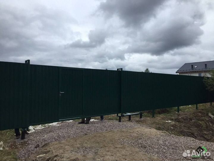 Заборы монтаж / Заборы из профлиста