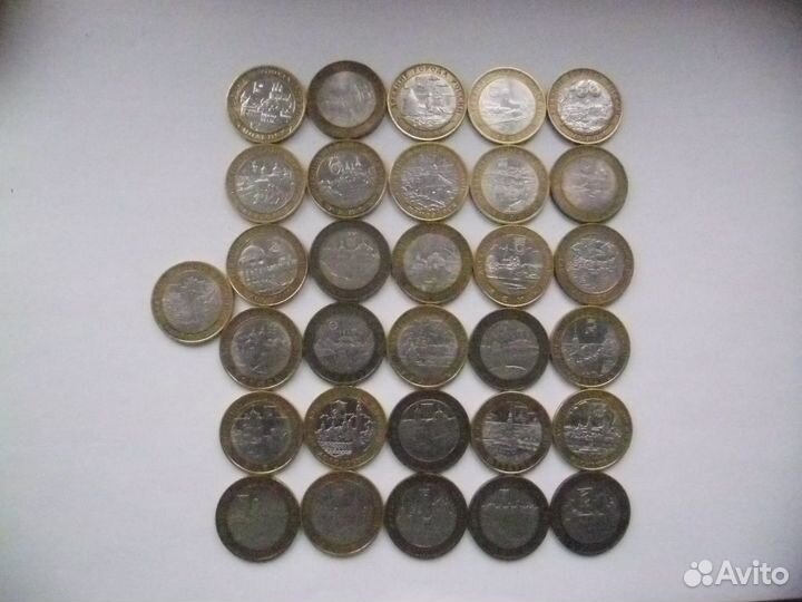 10 рублей биметалл.города-31шт.,31 разновидность