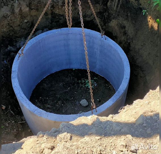 Установка септика из бетонных колец