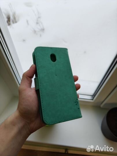 Кожаный чехол-книжка на Samsung galaxy j7 2017