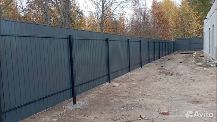 Забор из профнастила под ключ