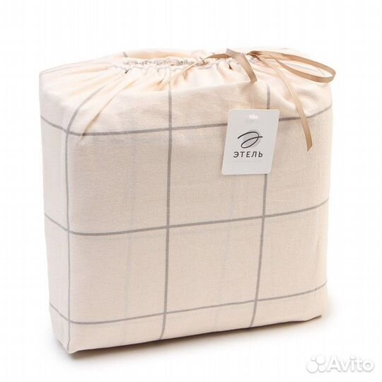 Кпб Этель евро 'Клетка' цв.бежевый, 208*215см, 250