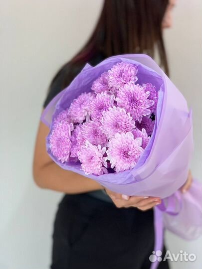 Цветы хризантемы кустовые доставка Flowers124