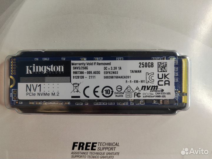 Kingston SSD M.2 2280 250гб