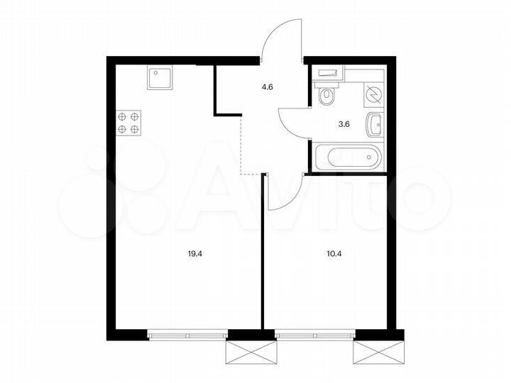 1-к. квартира, 38 м², 19/33 эт.