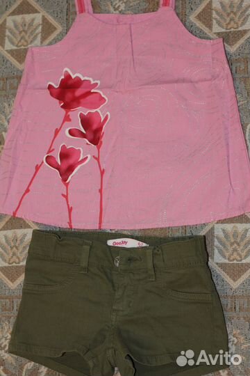 Комплект шорты майка для девочки 5-7 лет 110-116