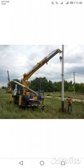 Установка столбов лэп (замена опор)