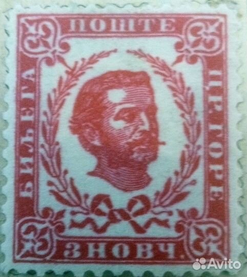 Первая почтовая марка Черногории, 1874 (Михель #1)