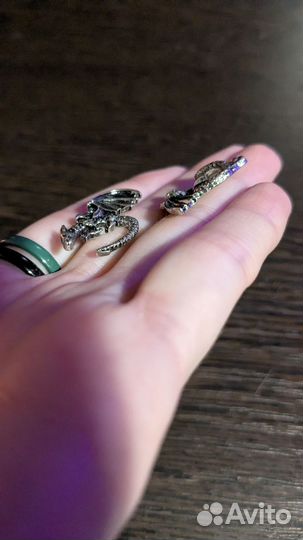 Серьги гвоздики драконы