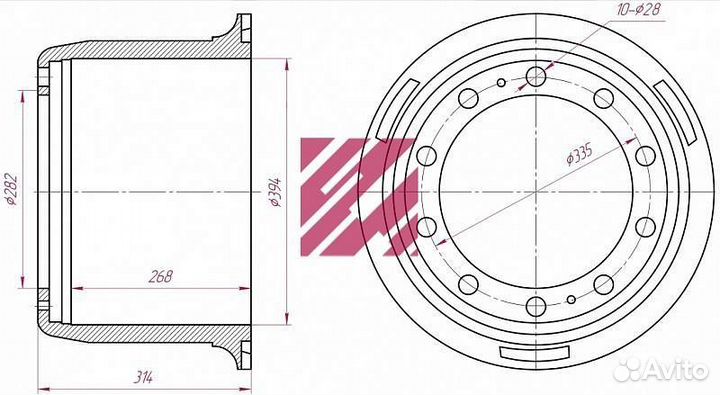 Барабан тормозной Вольво о.н. 1590313 (M1900046)