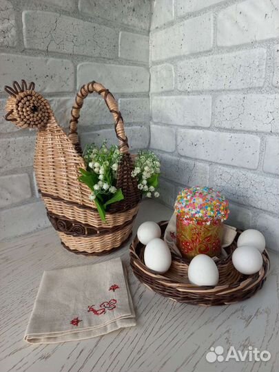 Корзина плетеная пасхальная