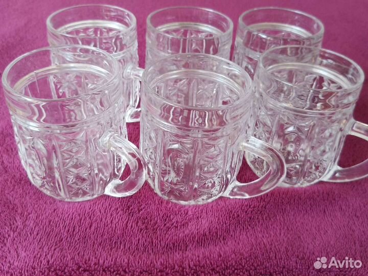 Кружки хрустальные 6 шт