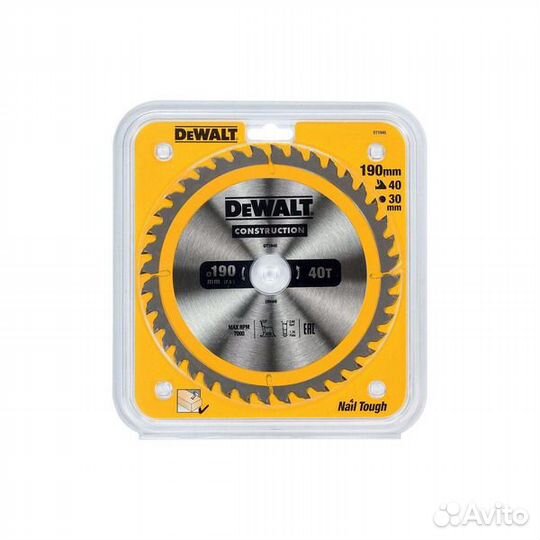 Диск пильный по дереву DeWalt Construct 190/30 40 ATB +10 DT1945-QZ