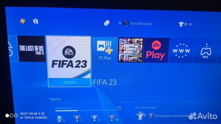 Sony PS4, slim, 2 джойстика,с играми гта5, фифа23