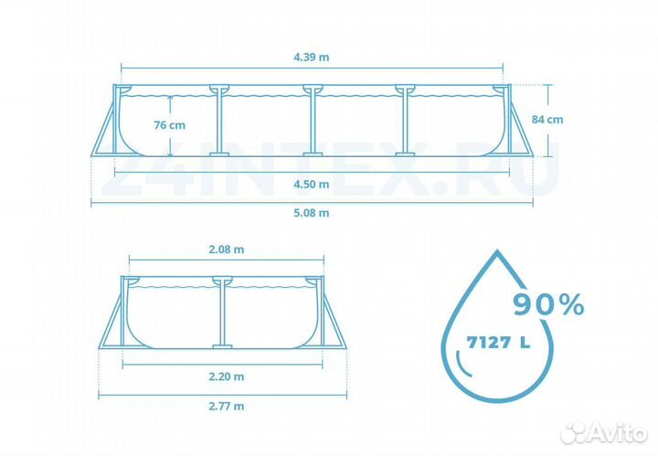Бассейн на опорах Intex 28273, 450х220х84