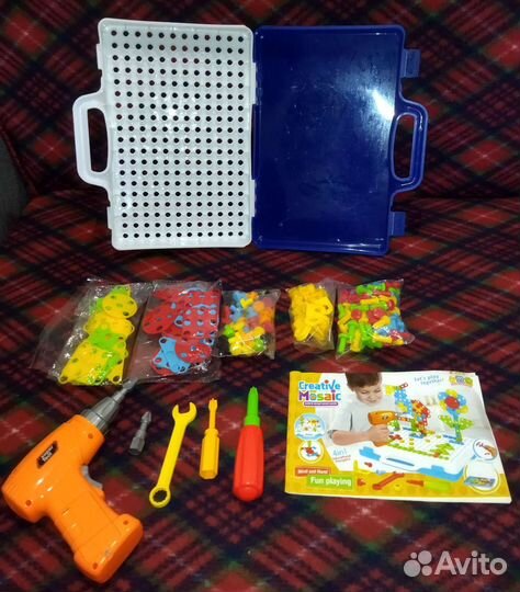 Развивающий конструктор-мозаика с шуруповертом