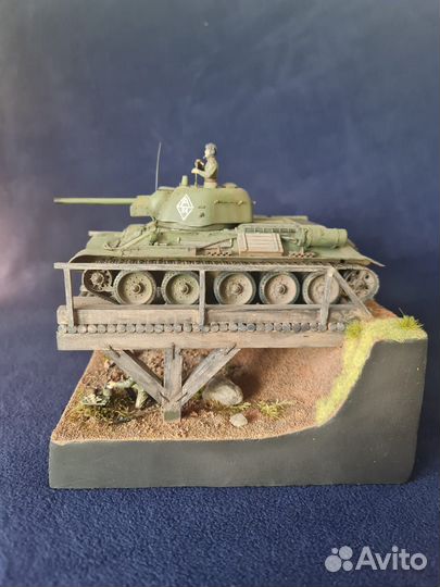 Диорама с танком Т- 34 в масштабе 1:35