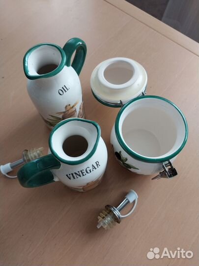 Керамический набор под масло и уксуса для салатов