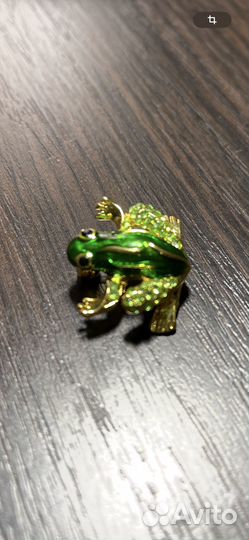 Винтажная брошь Лягушка