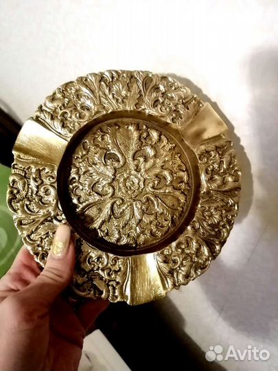 Пепельница тарелка бронза антик