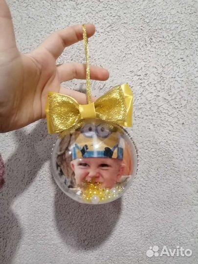 Шар Елочная игрушка с фотографией
