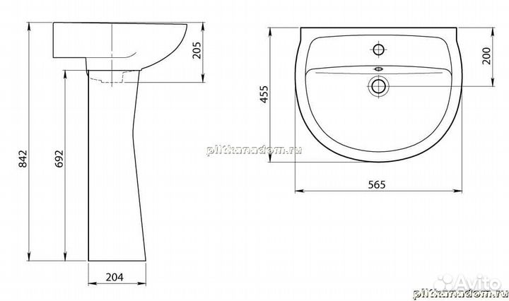 Santeri Версия 131115S0011B0 Умывальник с переливом белый