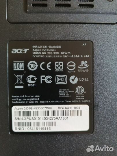 Ноутбуки Acer aspire 5551G и Acer aspire one