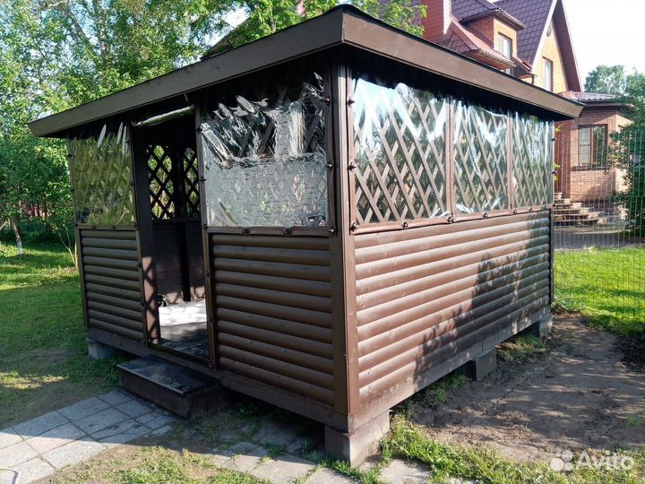 Мягкие окна в беседку