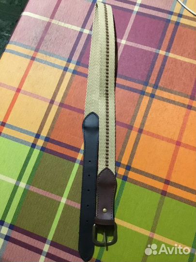 Ремень текстиль плетёный с элементами кож. зам