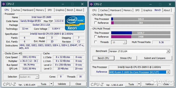Процессор intel xeon e5-2689 LGA 2011