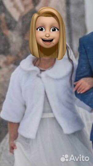 Свадебное платье, шубка