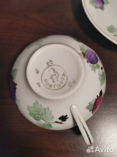 Чайная пара Крыжовник фарфор Пролетарий
