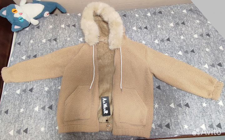 Плюшевая женская кофта на молнии (оверсайз)