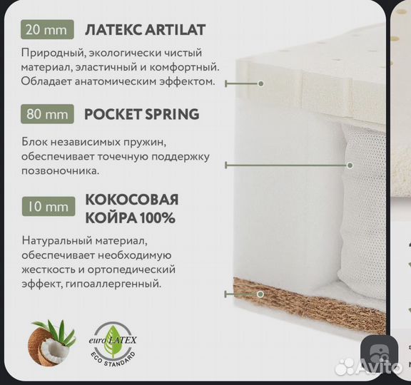 Матрас Plitex Organic Spring ортопедический