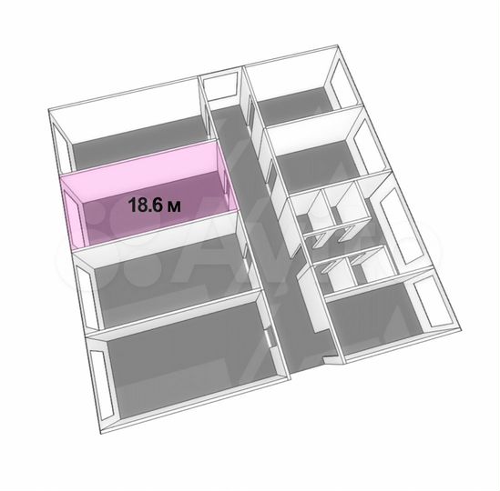 Комната 19 м² в 1-к., 5/5 эт.